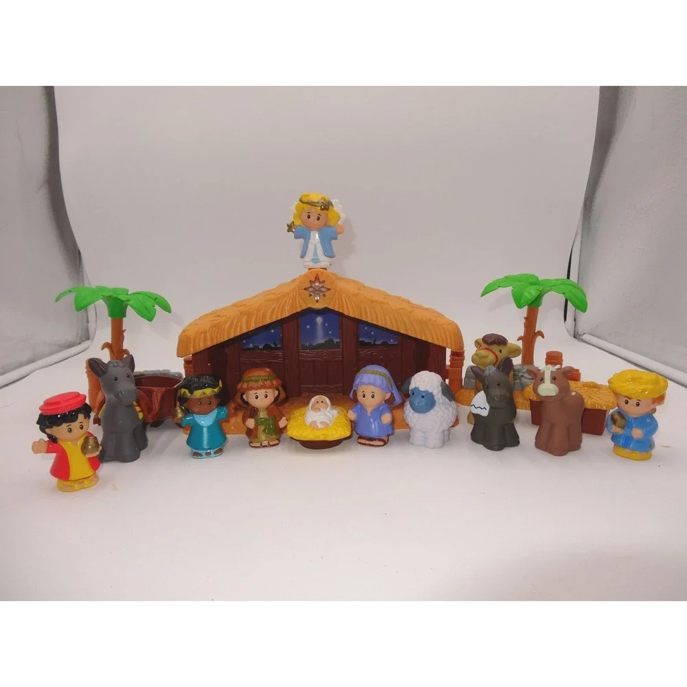Fisher Price Nativity Set Little People Christmas Story Lights Sounds Works